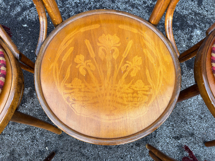 Six Bent Wood Dining Chairs