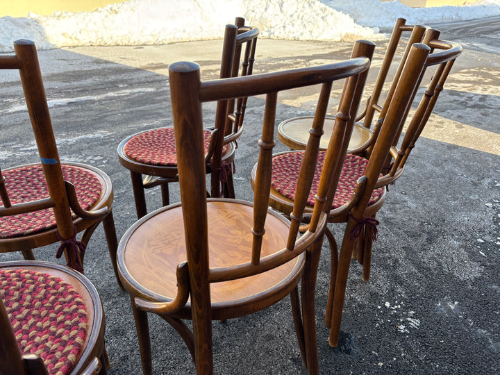 Six Bent Wood Dining Chairs