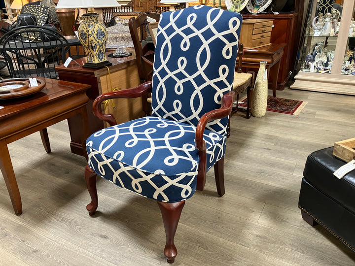 Navy & White Arm Chair