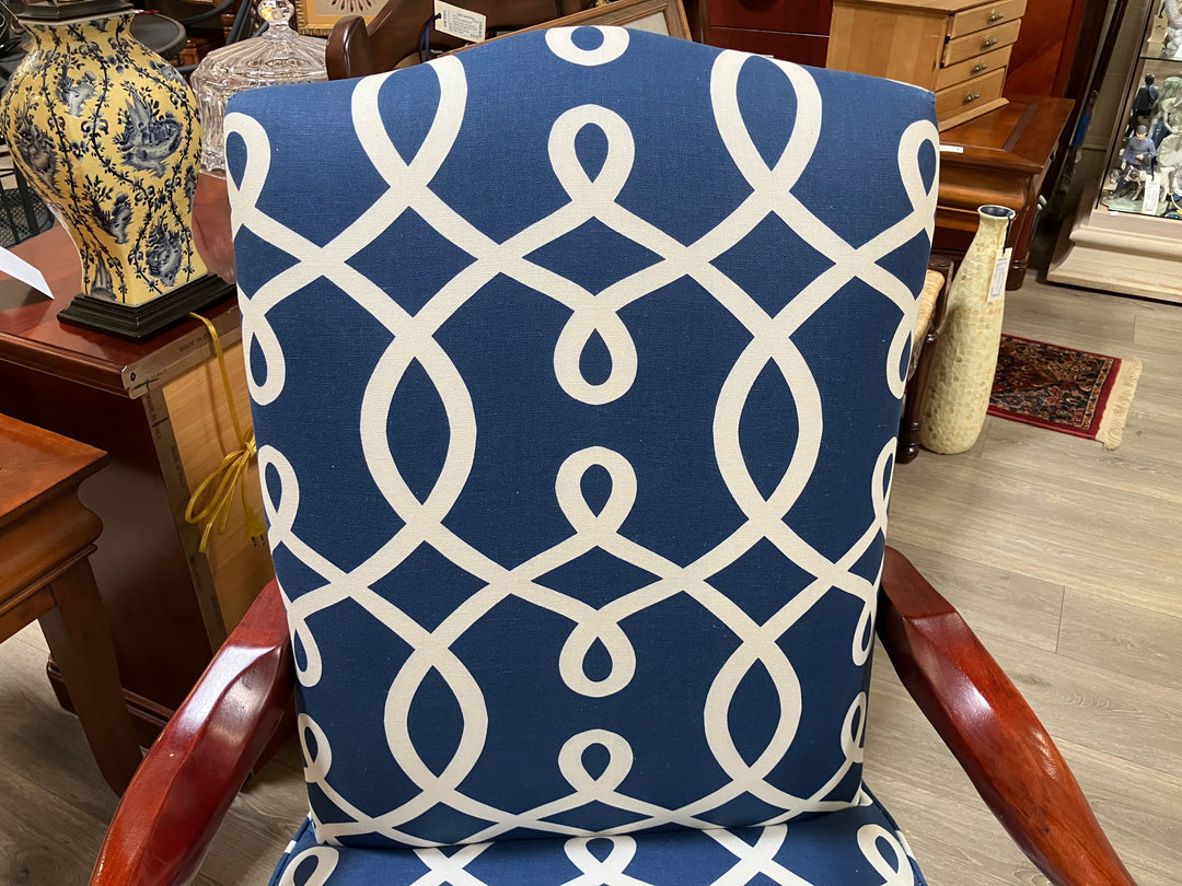 Navy & White Arm Chair