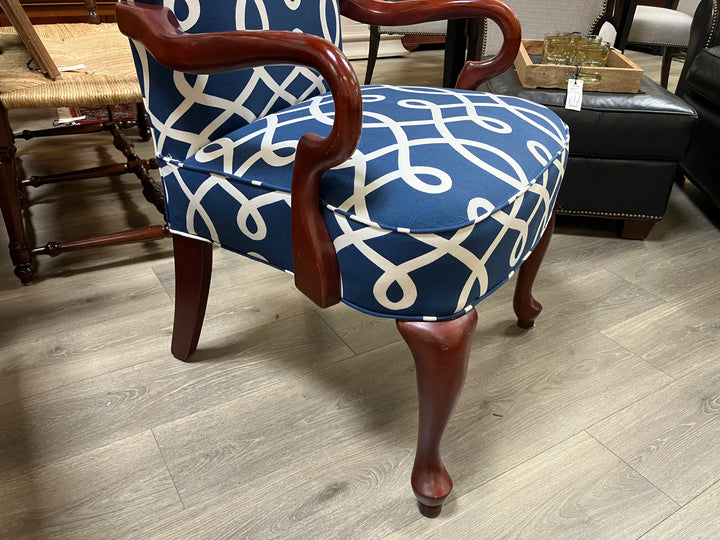 Navy & White Arm Chair