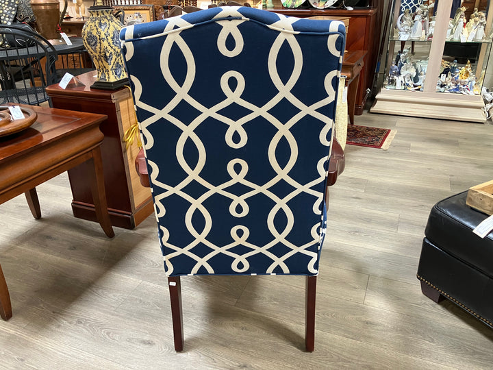 Navy & White Arm Chair