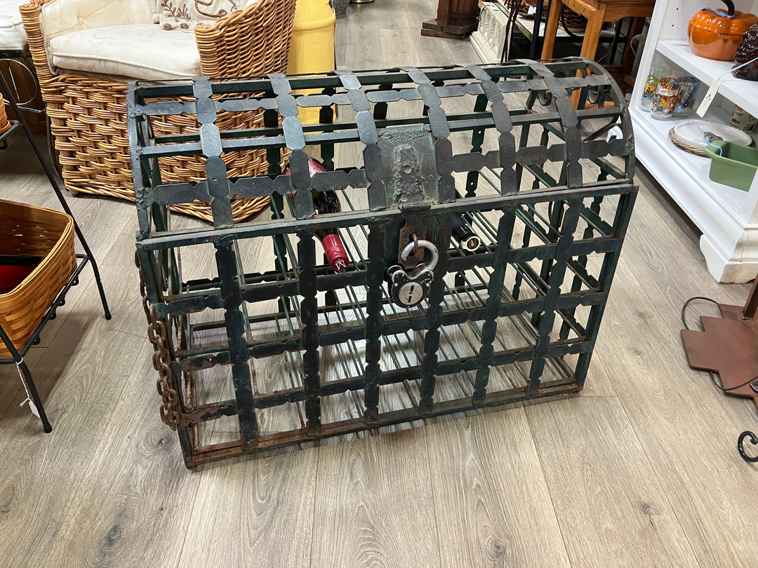 Antique Wrought Iron Wine Chest