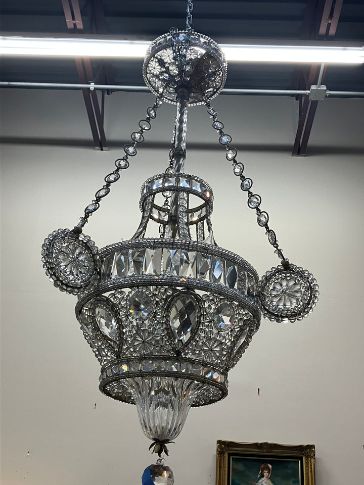 Magnificent Italian Beaded Crystal Chandelier