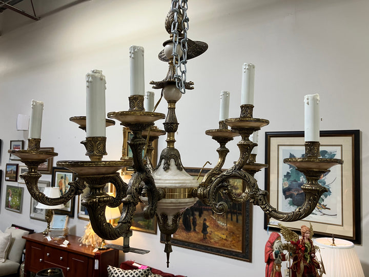 Vintage European Bronze Chandelier