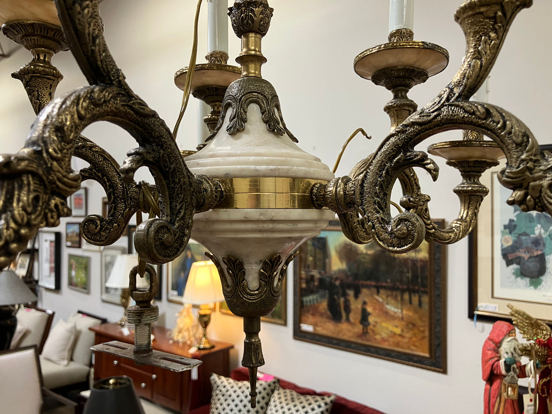 Vintage European Bronze Chandelier