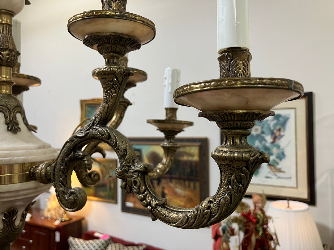 Vintage European Bronze Chandelier