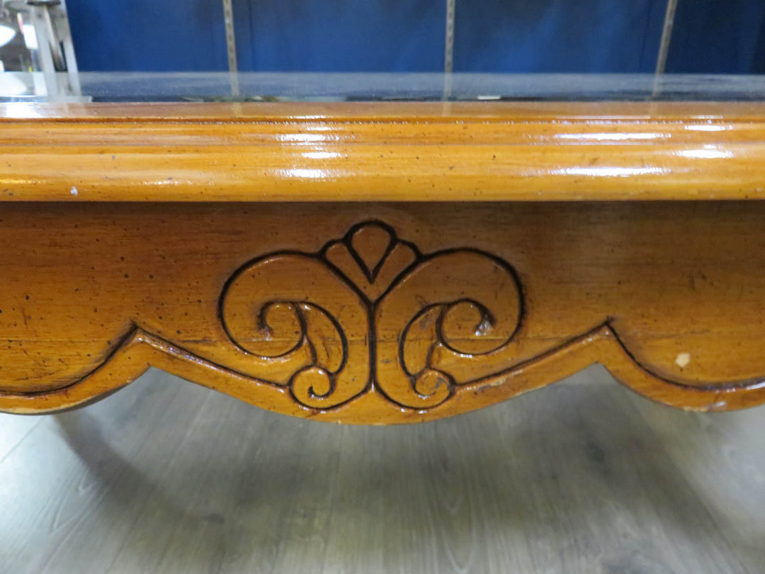 Oval Glass Topped Coffee Table