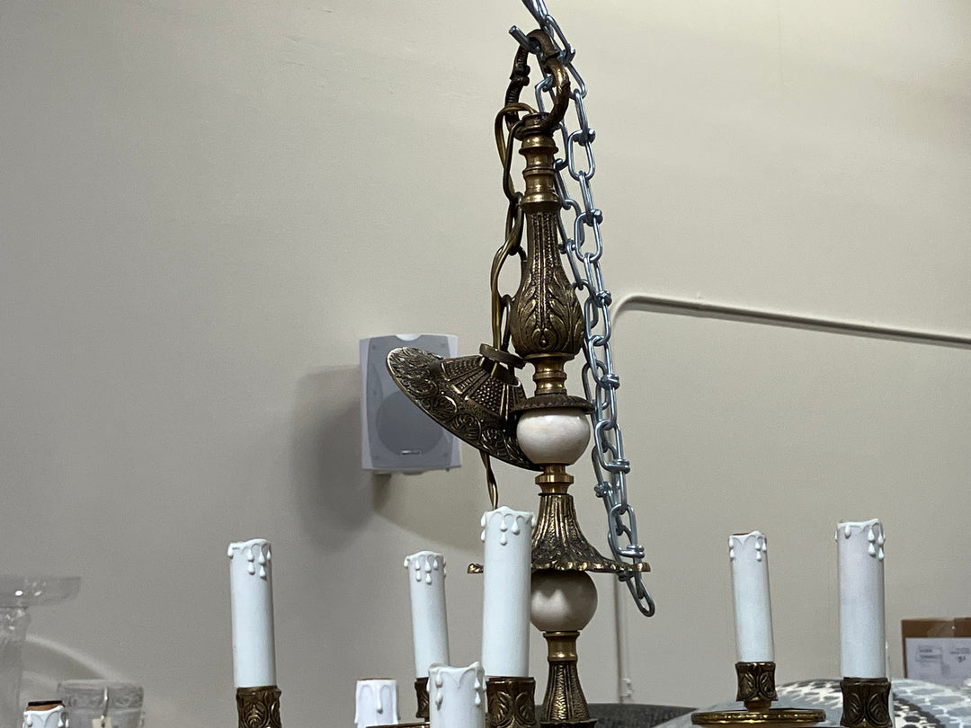 Vintage European Bronze Chandelier