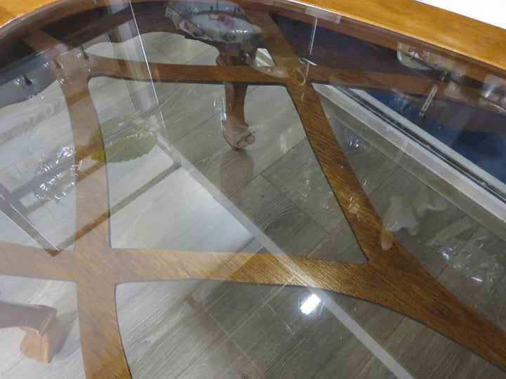 Oval Glass Topped Coffee Table