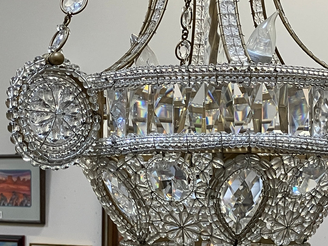 Magnificent Italian Beaded Crystal Chandelier