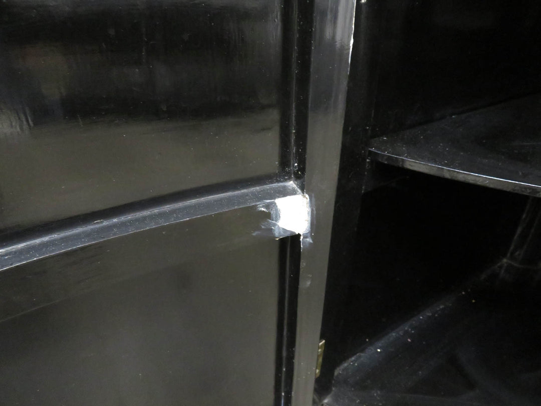 Black Lacquer Chinoiserie Corner Cabinet