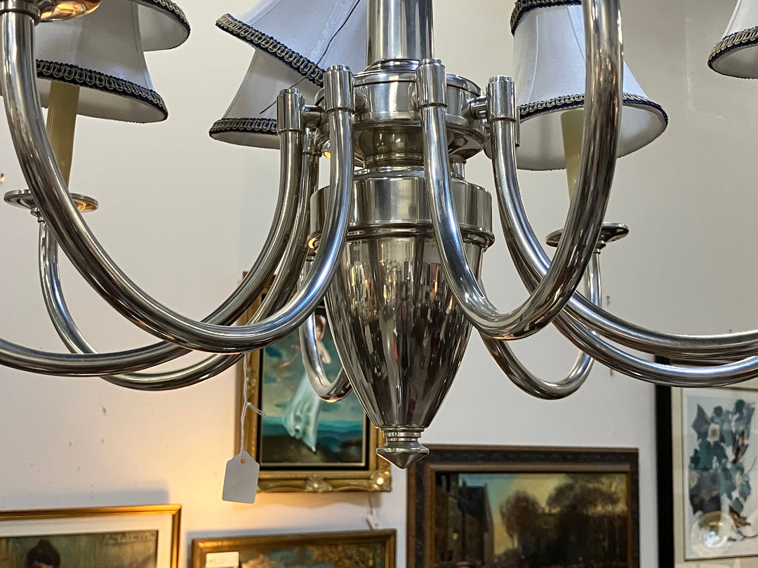 Silvertone Eight Arm Chandelier
