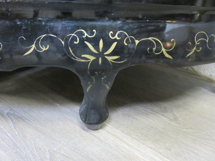 Black Lacquer Chinoiserie Corner Cabinet