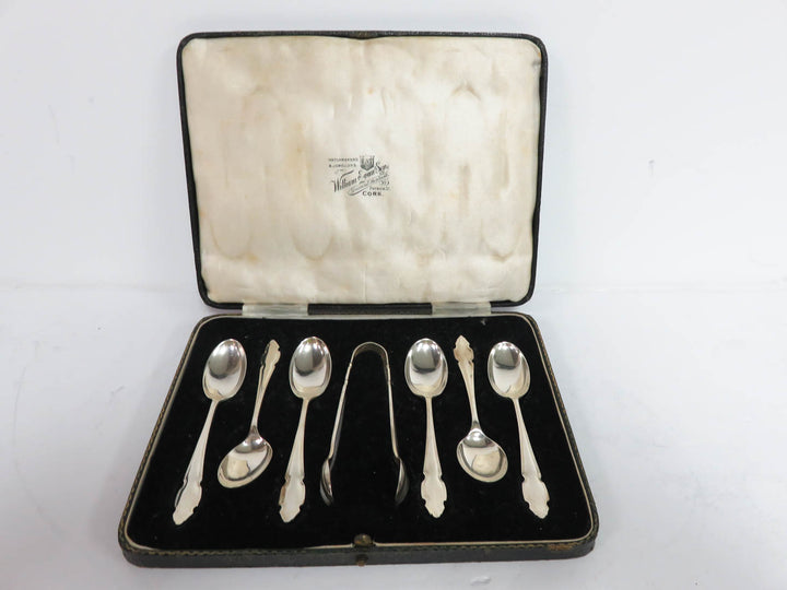 Sterling Silver Tongs and Spoon Set