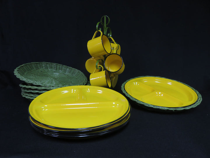 MCM Enamel Plate, Charger & Mug Set