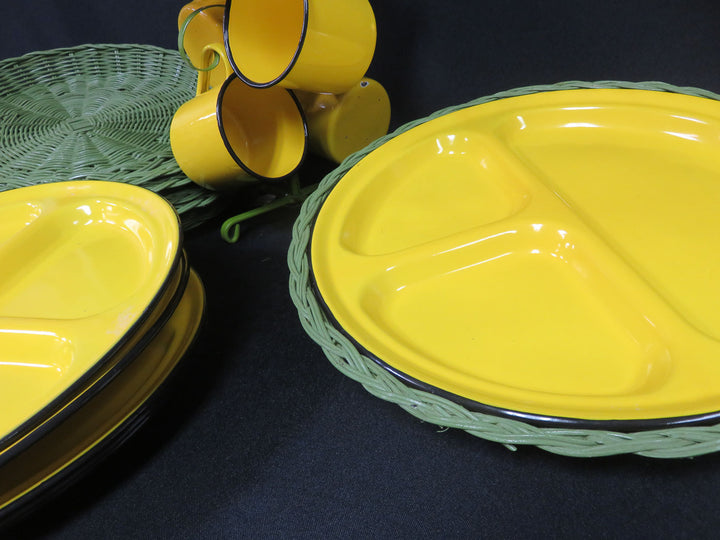 MCM Enamel Plate, Charger & Mug Set