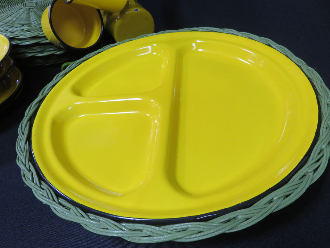 MCM Enamel Plate, Charger & Mug Set
