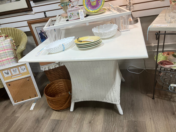 White Wicker Dining Table