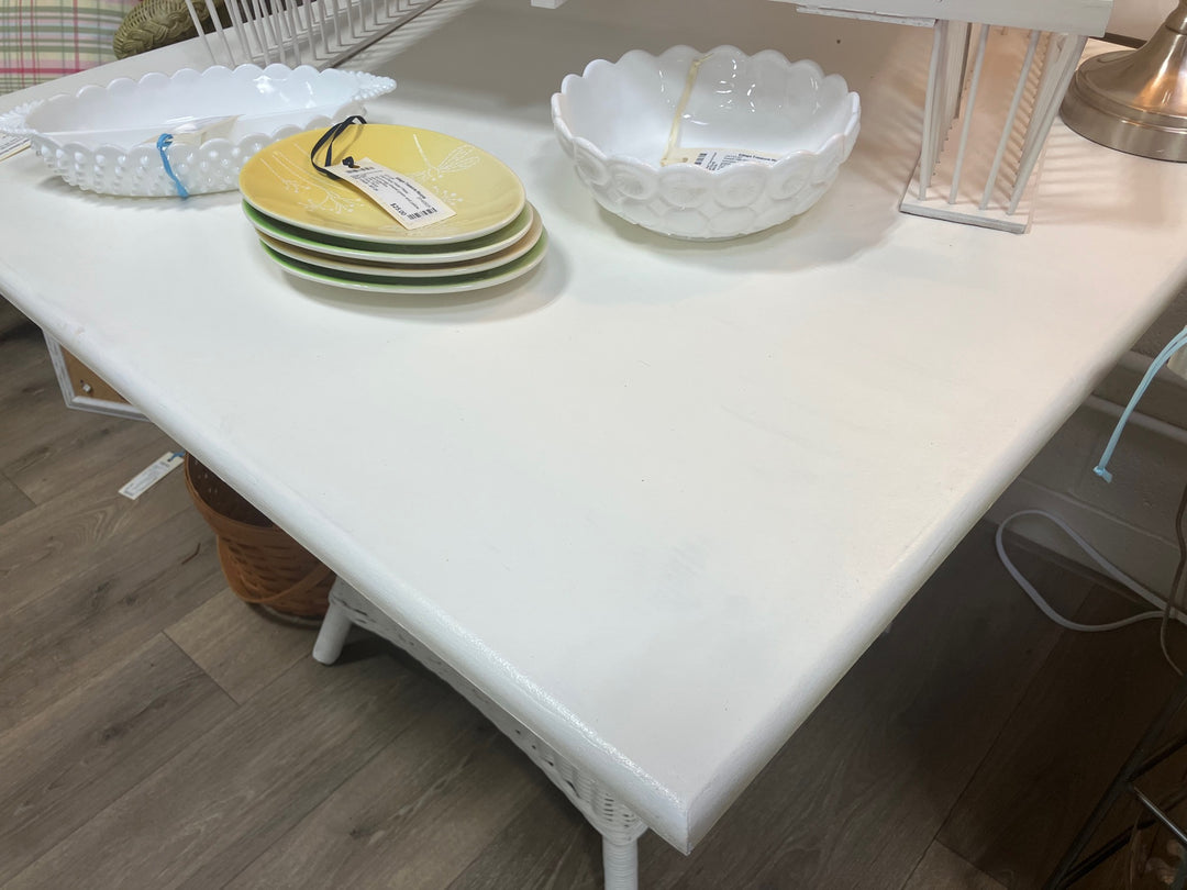 White Wicker Dining Table