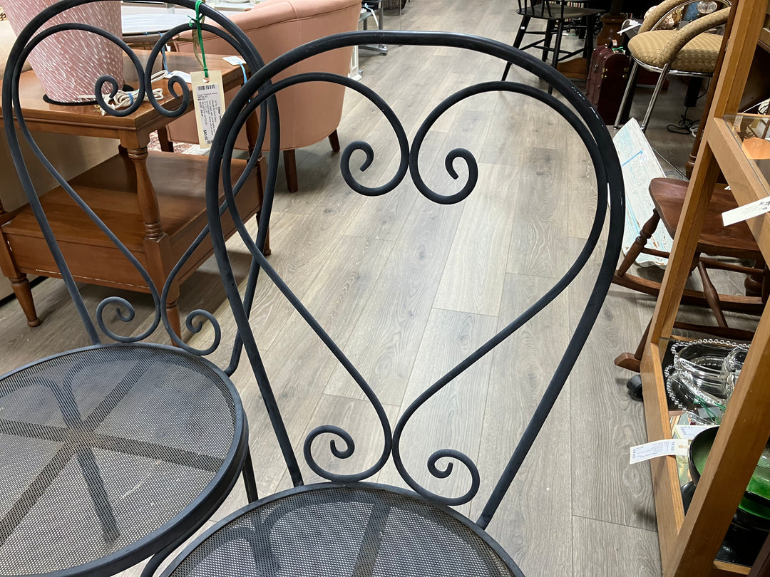 Pair Wrought Iron Porch Chairs