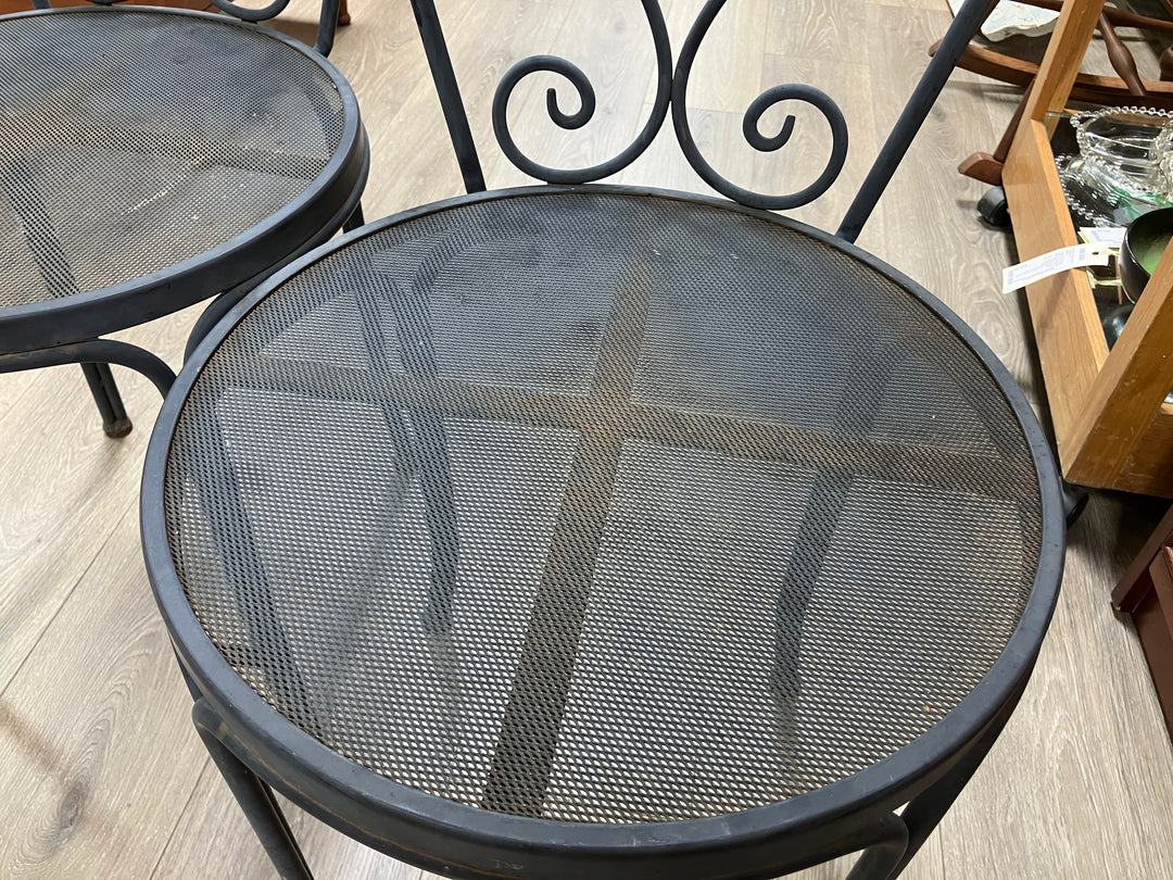 Pair Wrought Iron Porch Chairs