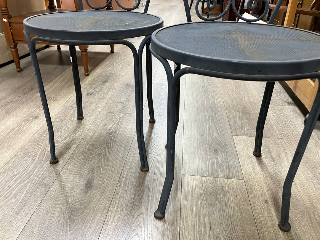 Pair Wrought Iron Porch Chairs