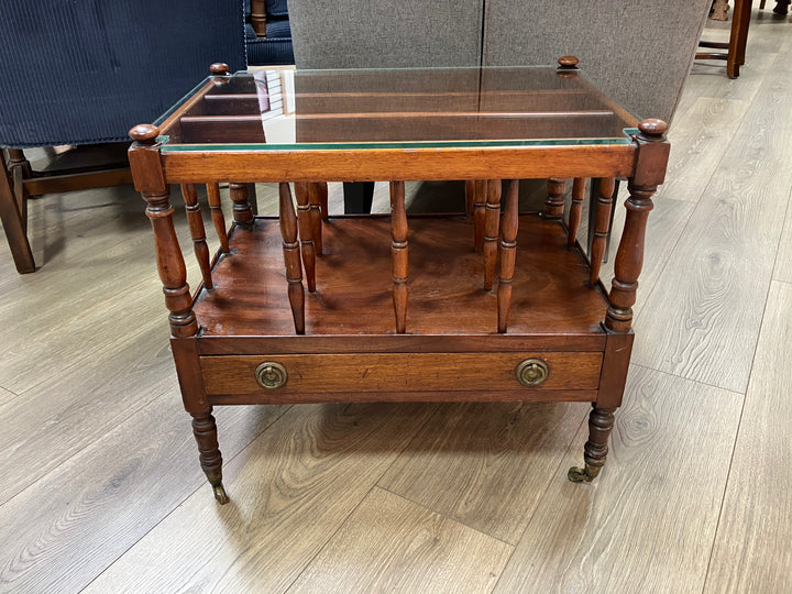 Antique Glass Topped Canterbury