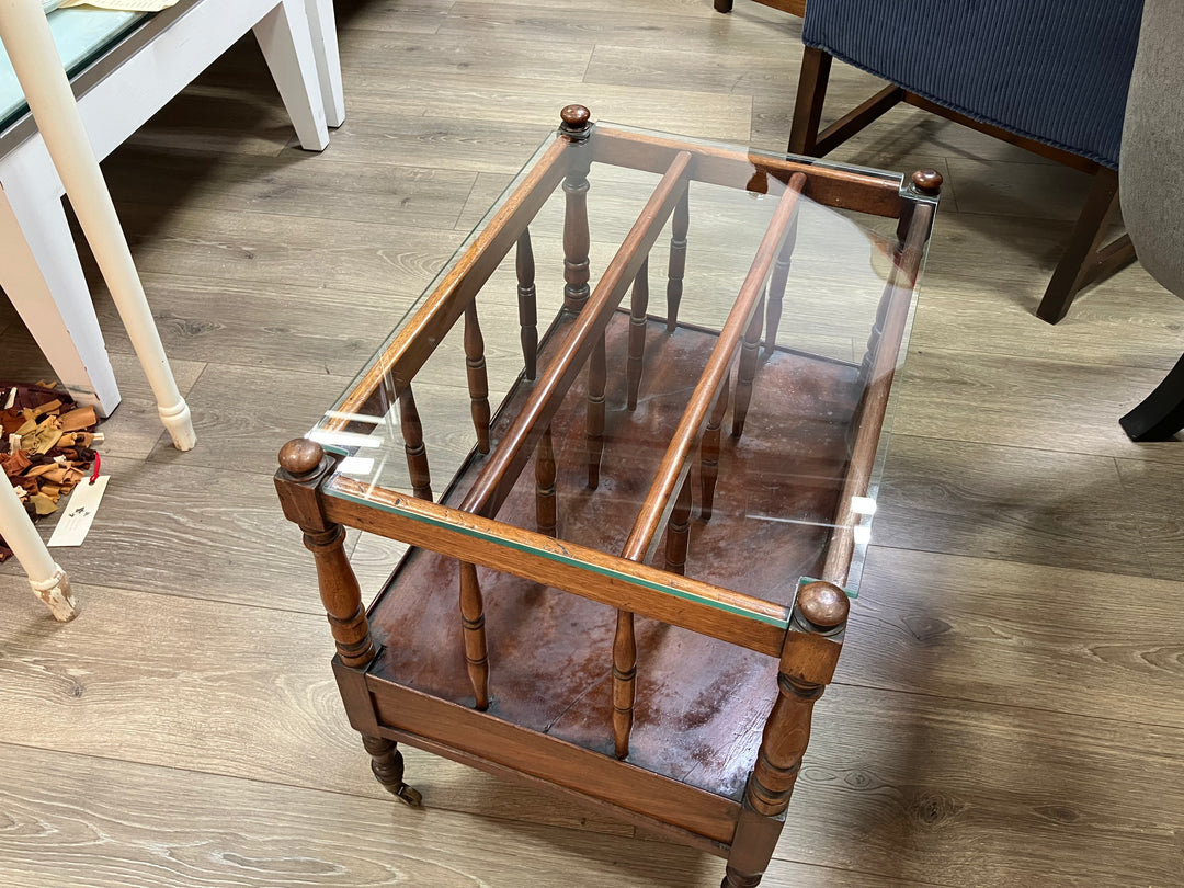 Antique Glass Topped Canterbury