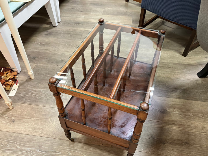 Antique Glass Topped Canterbury