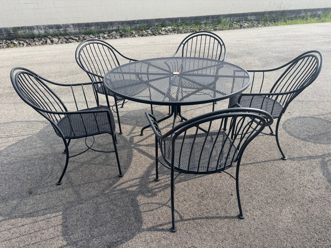 Wrought Iron Table & Five Chairs