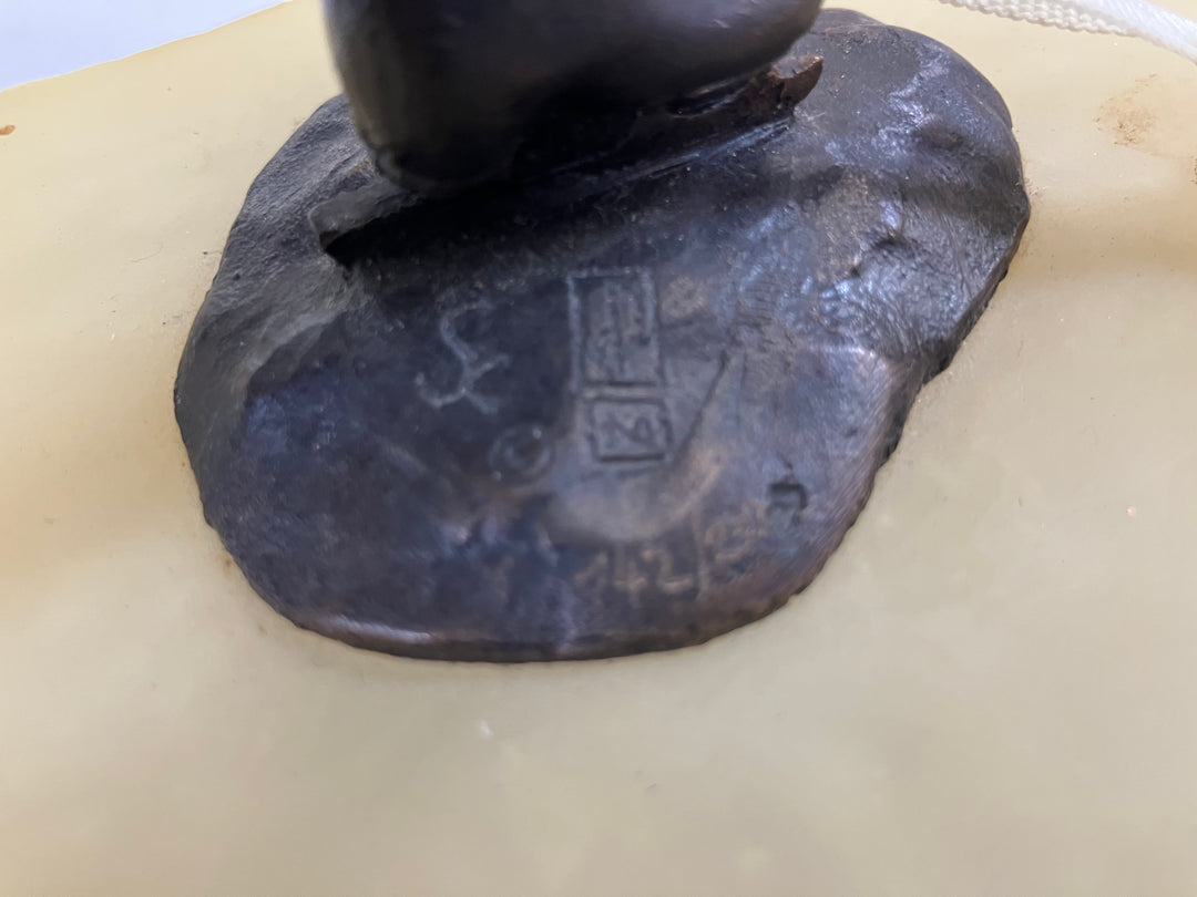 Bronze Skater on Alabaster Sculpture