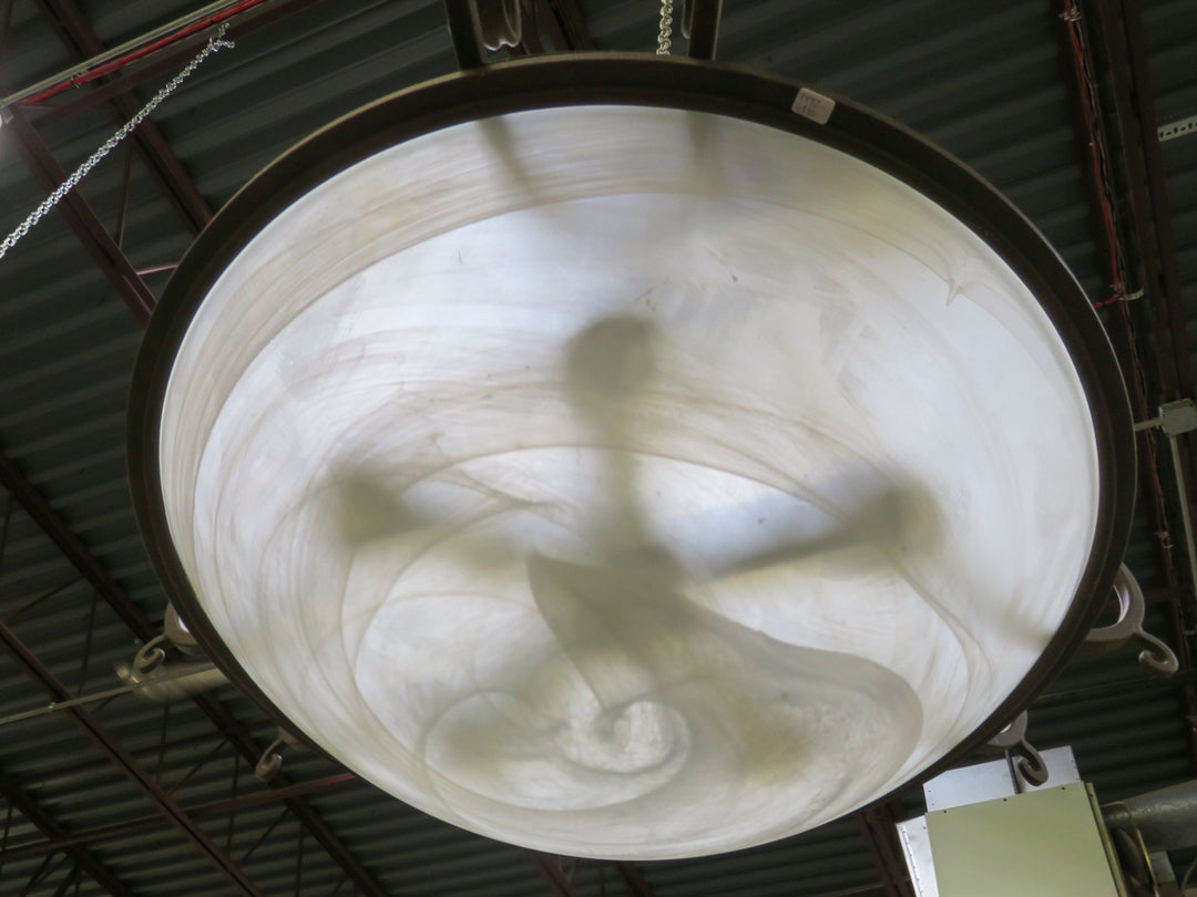 Brown Metal & Glass Chandelier