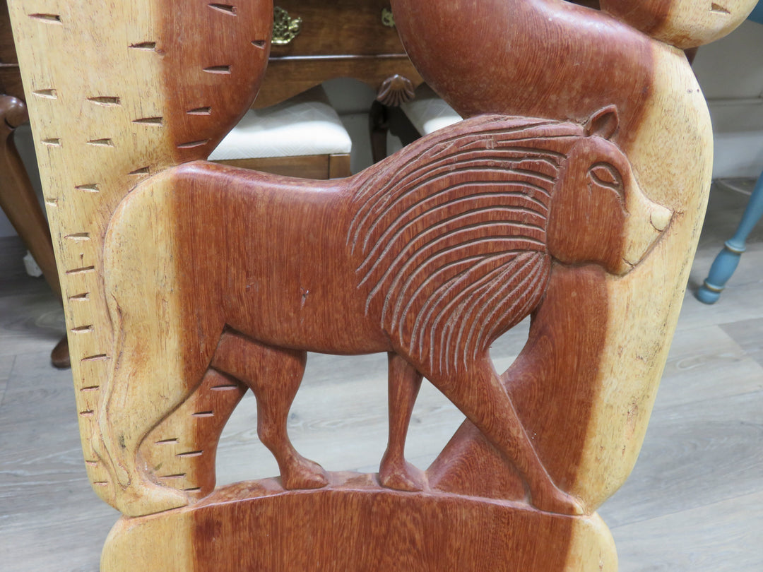 Carved African Birthing Chair