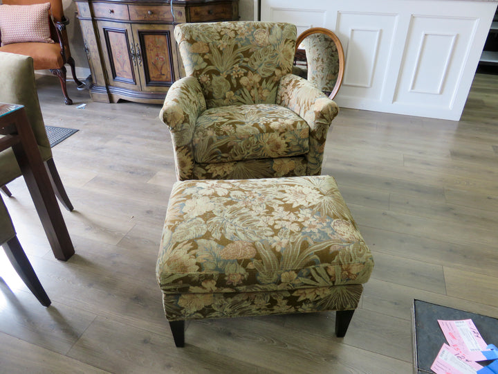 Crate & Barrel Arm Chair & Ottoman
