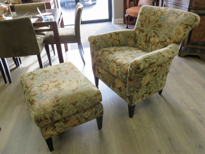 Crate & Barrel Arm Chair & Ottoman