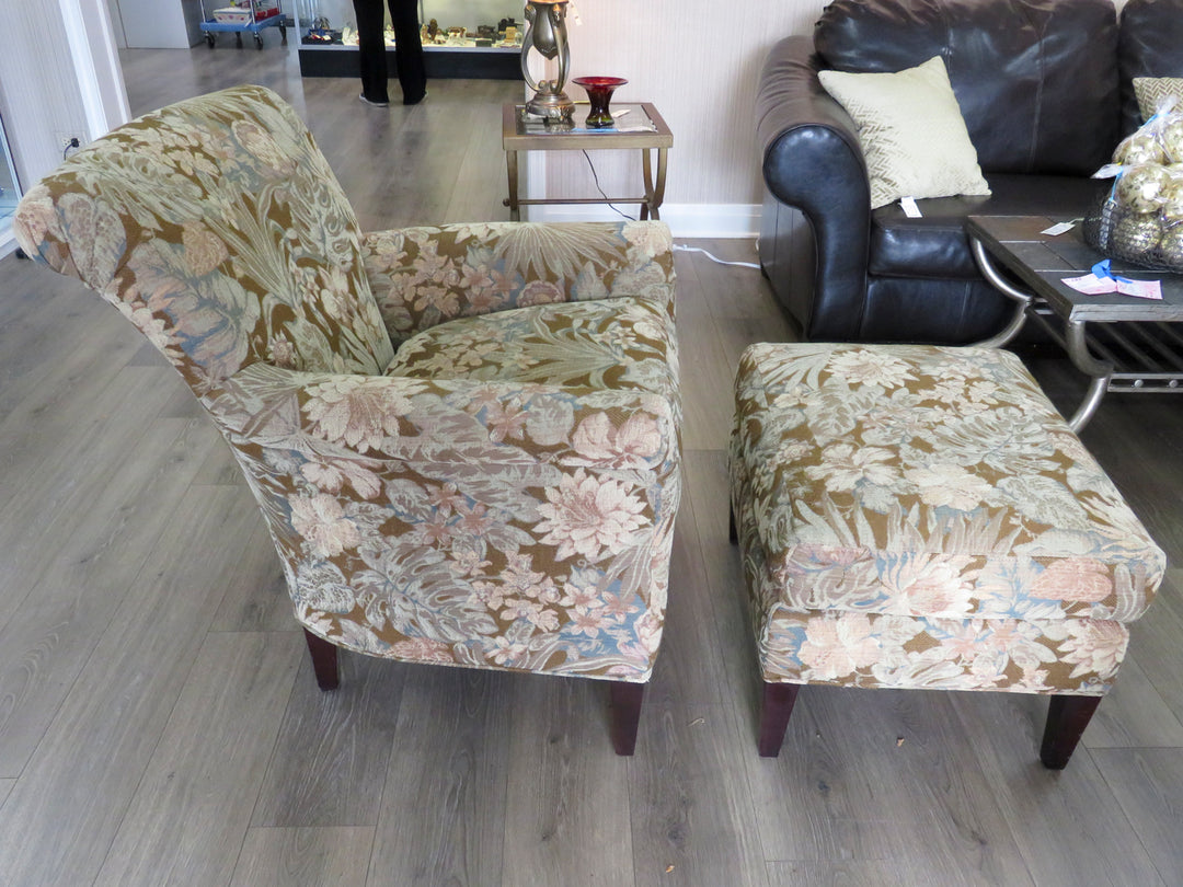Crate & Barrel Arm Chair & Ottoman
