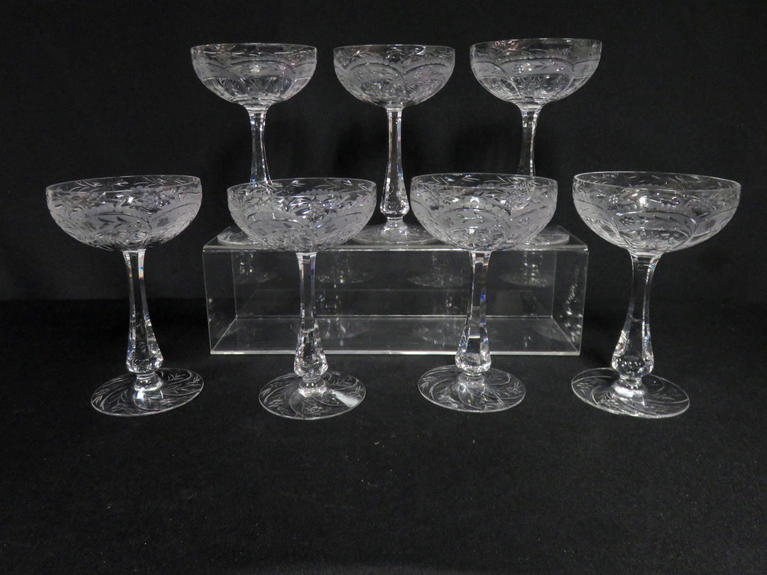 Etched Champagne Coupes
