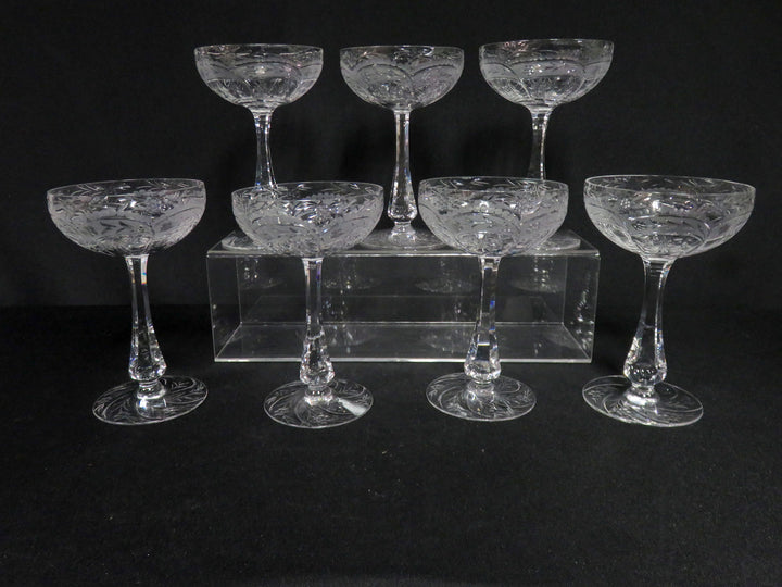 Etched Champagne Coupes