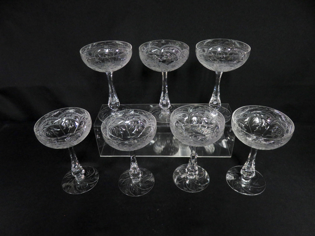 Etched Champagne Coupes
