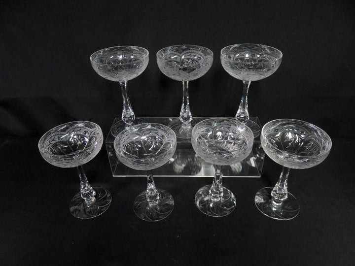 Etched Champagne Coupes