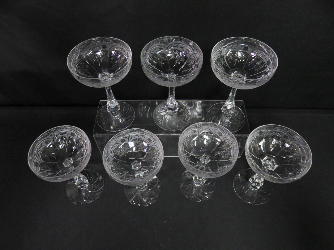 Etched Champagne Coupes