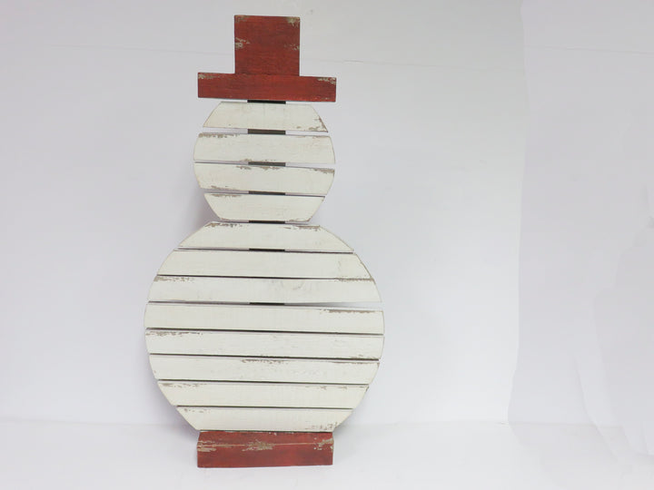 Pair Slat Snowmen