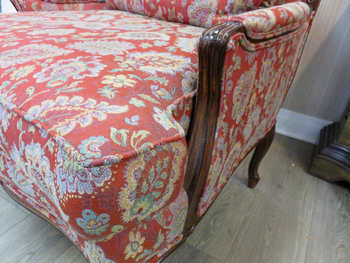 Taylor & King Red Bergere Chair & Ottoman