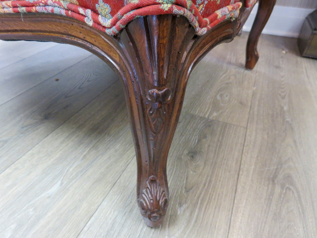 Taylor & King Red Bergere Chair & Ottoman