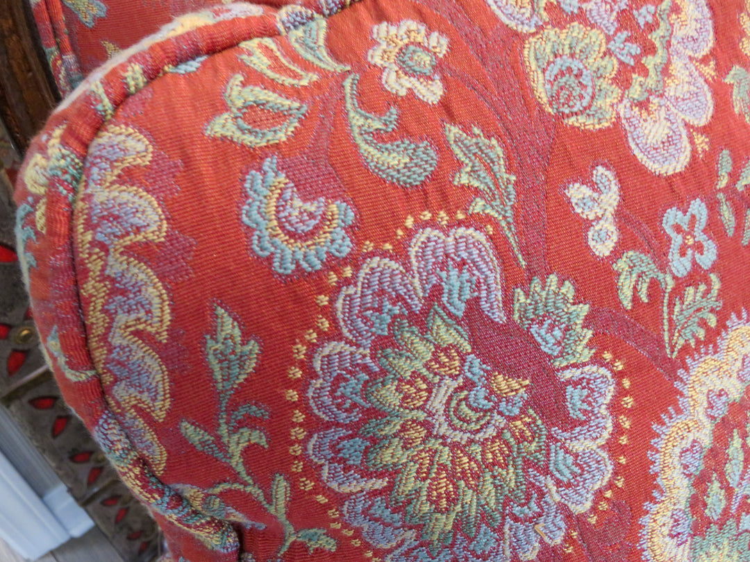 Taylor & King Red Bergere Chair & Ottoman