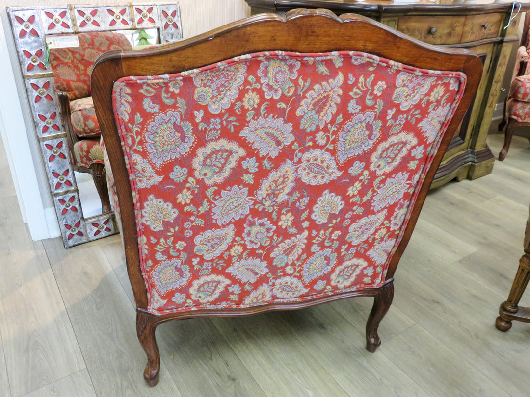 Taylor & King Red Bergere Chair & Ottoman