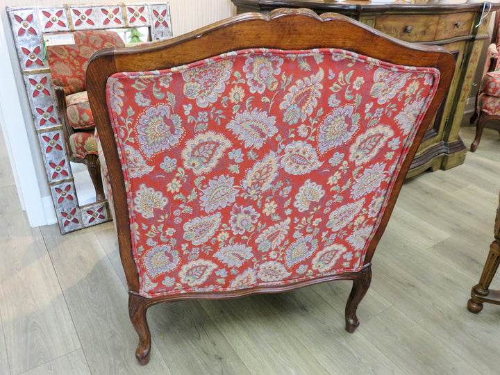 Taylor & King Red Bergere Chair & Ottoman