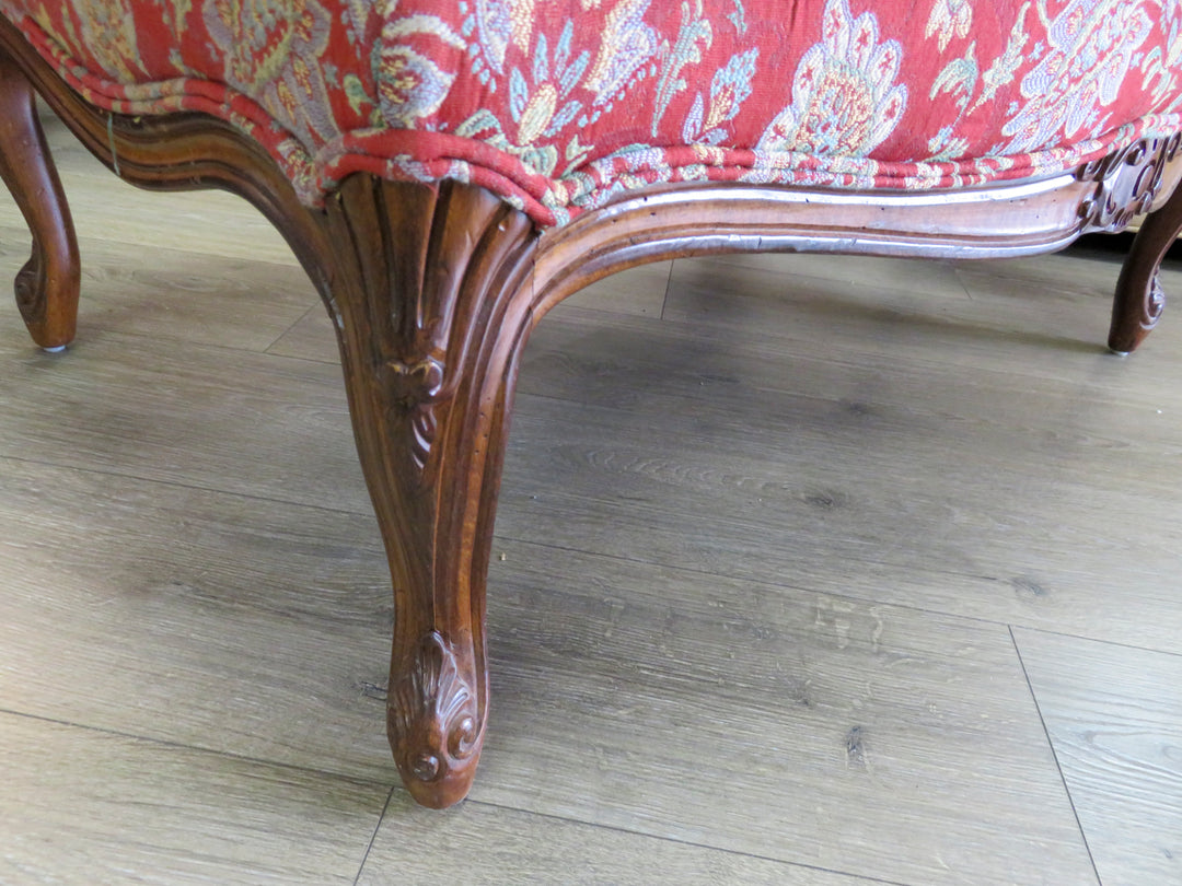 Taylor & King Red Bergere Chair & Ottoman