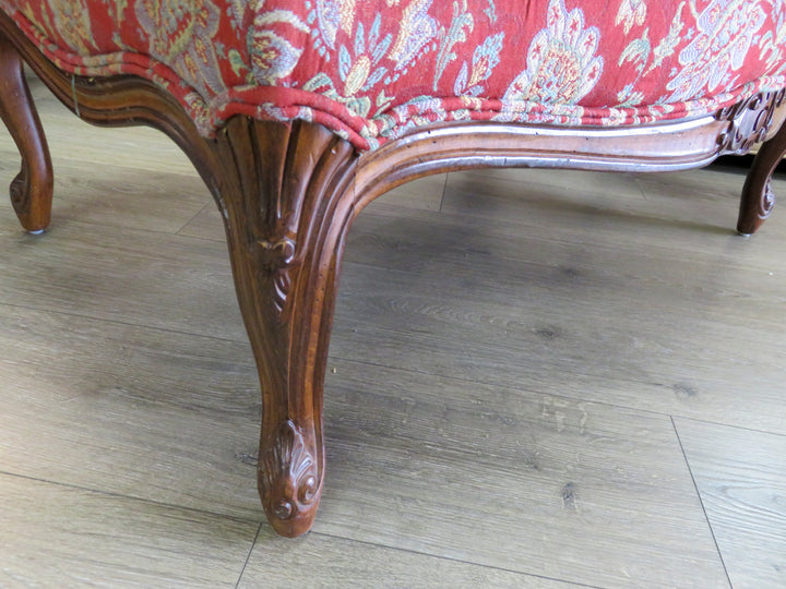 Taylor & King Red Bergere Chair & Ottoman